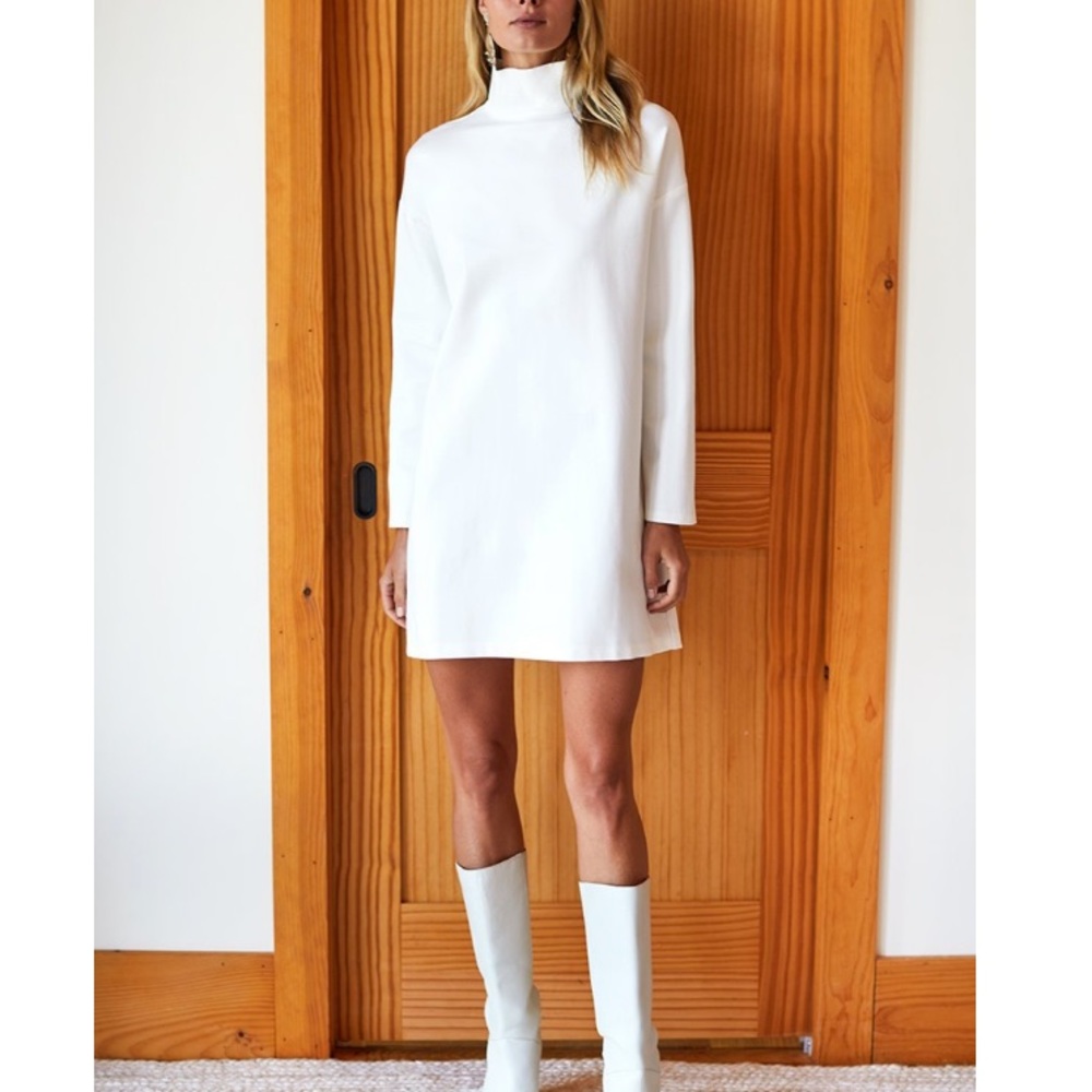 Edie Turtleneck Dress- Ivory